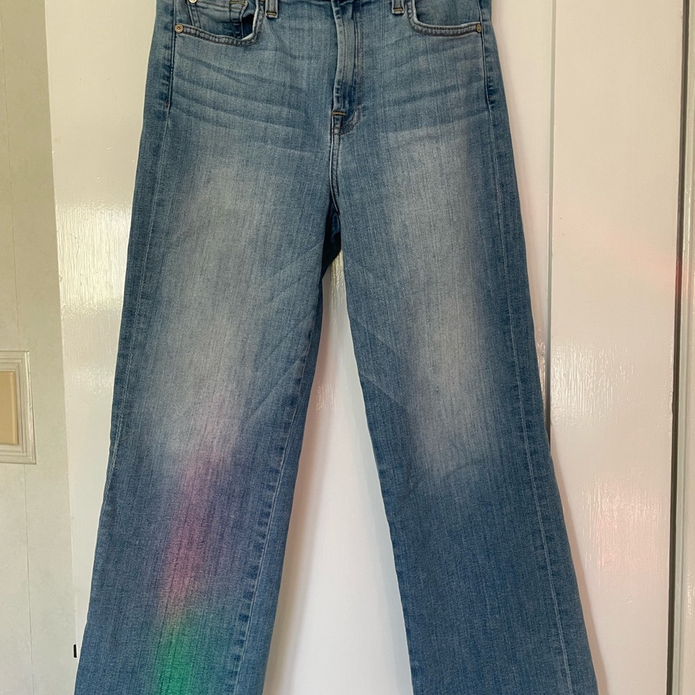 7 For all Mankind - Cropped wide leg Blue Women's Jeans